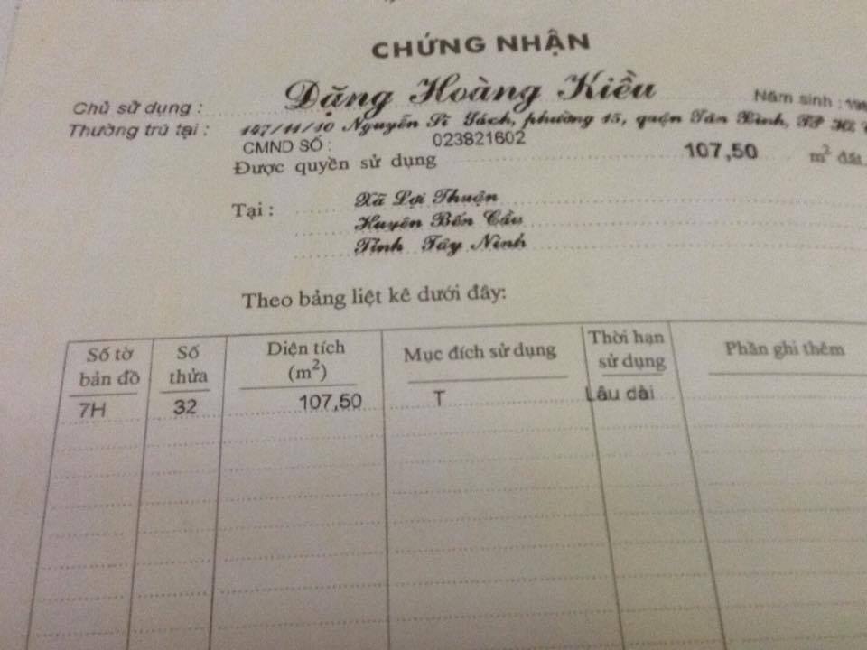 Cần Bán Đất Giá Rẻ - gần Cửa Khẩu Mộc Bài